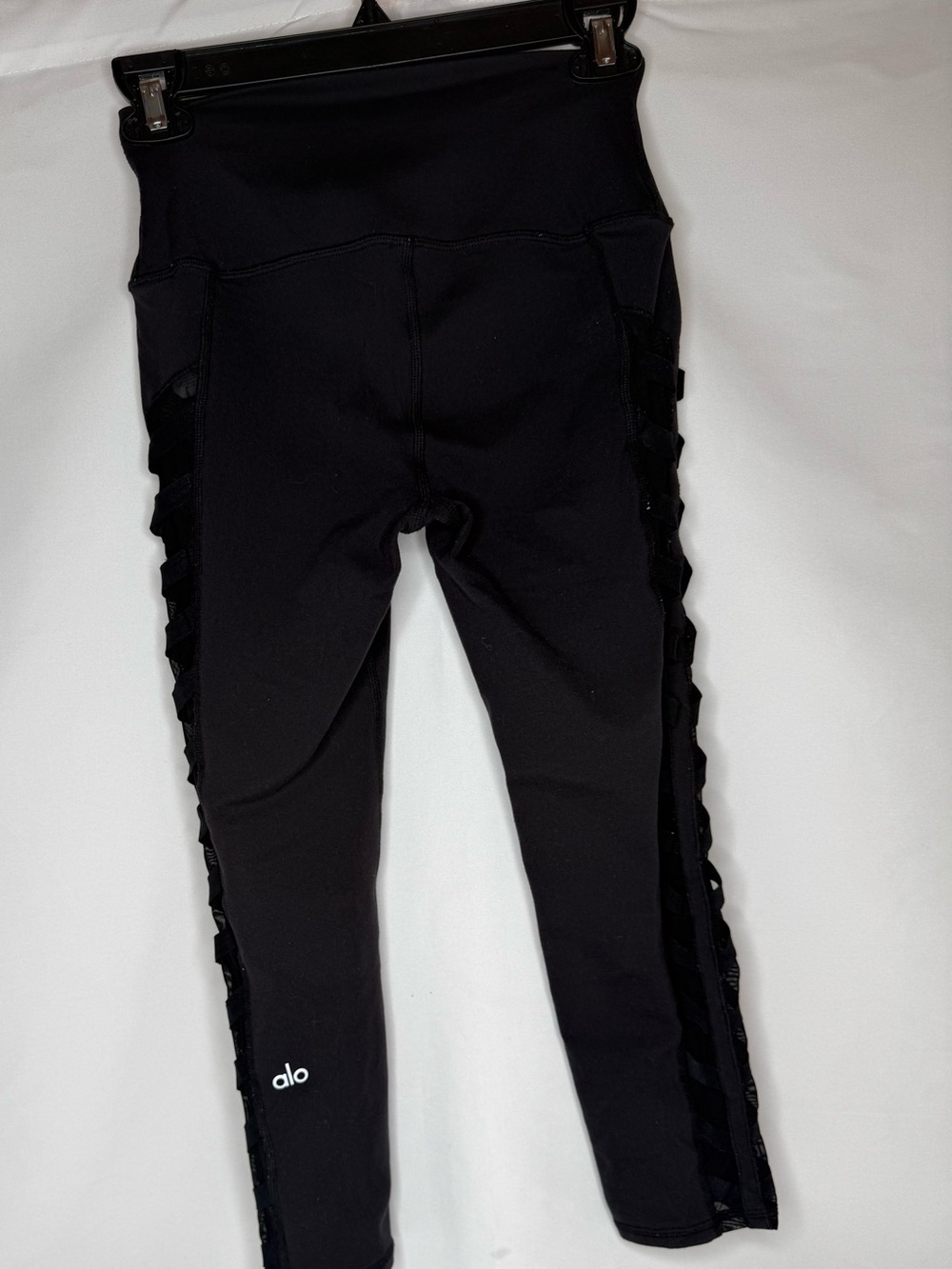 Alo Yoga Black High Waist Lattice Mesh Leggings Size S